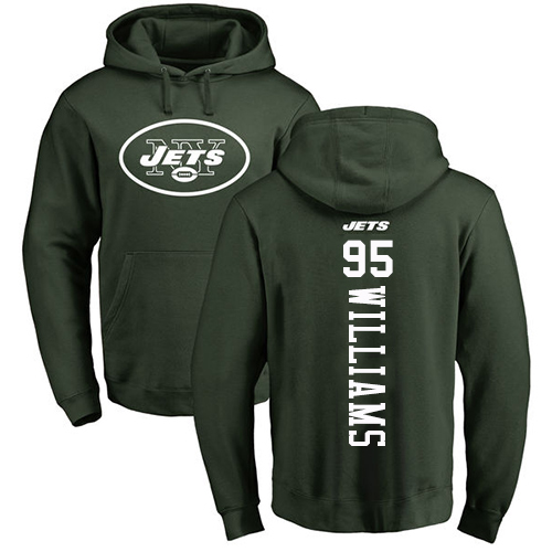 New York Jets Men Green Quinnen Williams Backer NFL Football #95 Pullover Hoodie Sweatshirts